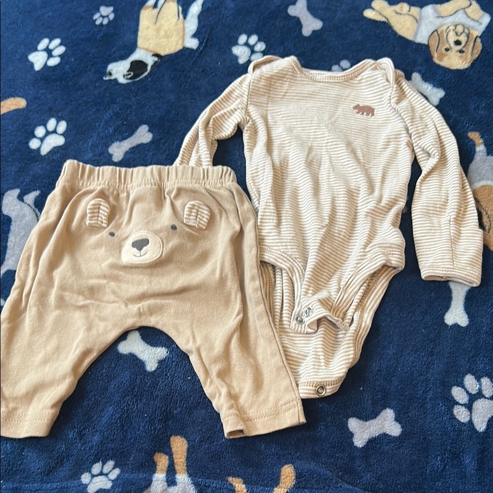 Carter's Beige Bear Matching Set for Kids